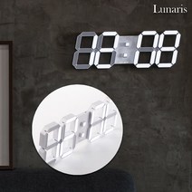 루나리스 국산 3D LED 벽시계 인테리어 벽걸이 전자 시계 38cm, 3D LED 38cm[화이트]