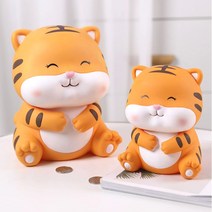 호랑이 저금통 귀여운 특이한 지폐/동전 예쁜 저금통, 눈 뜬 호랑이, 소형