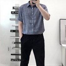 시원한 남자 반팔 린넨 셔츠