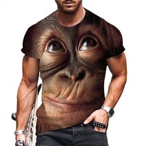 웃긴 쓸데없는 선물 너에게 주고싶었어 남성 티셔츠 패션 원숭이 3D 프린트 탑스 반팔 캐주얼 여름 티셔츠