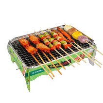 미니 바베큐 그릴 일회용 화로대 훈제박스 숯불 꼬치 업소용 펜션, 일회용 BBQ 표준 패키지 x1 세트