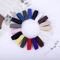 짱패브릭 (1마) 2cm 컬러 골지 접밴드 -18color, 블랙