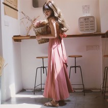 자칠 서머 센스 있는 블랙 스커트 비치 해변 리조트 롱 원피스