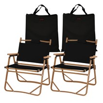 레드코코 감성 캠핑의자 릴렉스체어 가방포함 2개, 블랙2개