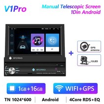 카플레이 안드로이드 아이폰 podofo 안드로이드 1 din 자동차 라디오 테이프 레코더 gps 네비게이션 7quot HD 개폐식 스크린 멀티미디어 비디오 플레이어 오디오 없음, 1g 16g 캠