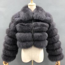럭셔리 자연 색상 짧은 리얼 모피 코트 여성 천연 여우 모피 코트 겨울 9 분기 소매 따뜻한 패션 Outwears