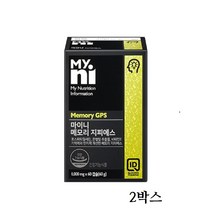 마이니 일동제약 은행잎추출물 홍삼분말 비타민E 포스파티딜세린 혈액순환 두뇌건강 도파민영양제 기억력 인지력개선 아세로라 허브 레몬밤 마테 분말 징코 메모리 지피에스, 2박스, 60캡슐