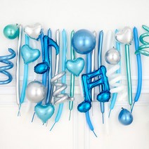 요술 풍선 가랜드 만들기 DIY세트 [음표 실버블루], 단품