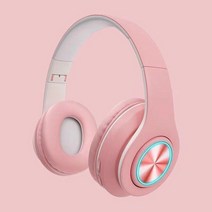 무선 블루투스 헤드폰 스테레오 접이식 스포츠 이어폰 마이크 지원 TF 카드 전화와 다채로, 06 pink