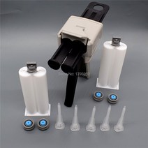 실리콘건 무선 글루건 심 자동 충전 세트 수동 코킹 디스펜서 빈 이중 카트리지 및 정적 혼합 노즐이있는 : 접착