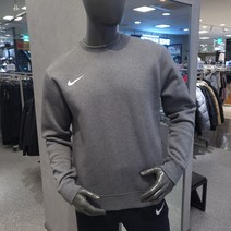 나이키 NIKE [정품] 플리스 파크 스우시 남성 기모 맨투맨 차콜 (CW6902-071)