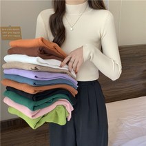 초특가 당일발송 오앤드 쫀쫀한 반폴라 반목 골지 슬림 긴팔 니트 16color