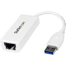 StarTech.com USB 3.0 - 기가비트 이더넷 Lan 어댑터 - 10/100/1000 NIC 네트워크 어댑터 - RJ45 Male/Female에 대한 USB SuperSpeed -13782, White, White