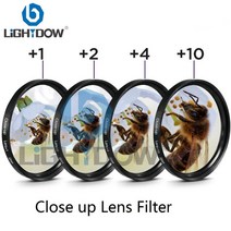 Lightdow 매크로 클로즈업 렌즈 필터 +1 + 2 + 4 + 10 필터 키트 49mm 52mm 55mm 58mm 62mm 67mm 72mm 77mm 캐논 니콘 소니 카메라