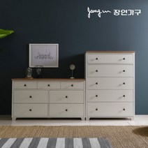 [장인가구] 뉴 로망스 서랍장세트(3단와이드+5단), 색상:화이트오크