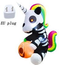 가성비 5 피트 풍선 할로윈 장식 해골 유니콘 LED 날려 마당 잔디 장난감, [05] EU Plug 2