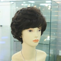 D704 여자 항암 가발사이트 웨이브 중년여성 숏컷통가발, 자연갈색