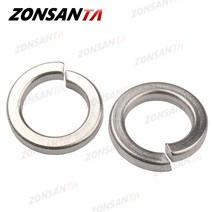 고무오링 패킹 실리콘 오링 고무링 ZONSANTA-A2 304 스테인레스 스틸 분할 스프링 잠금 와셔 탄성 가스켓, 07 M6 x 50Pieces