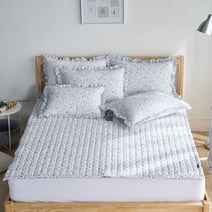 [천삼백케이] [샤이닝홈] 아밍 제이드 시어서커 침대패드 S, 블루