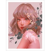 퍼니플 대형 캔버스 DIY 비즈 보석십자수 패브릭형 40x30cm, 봄의엔젤(BF34023)
