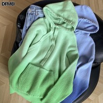 캐시미어 M040 초가을 보카시 후드 니트 디자인 시크 탑