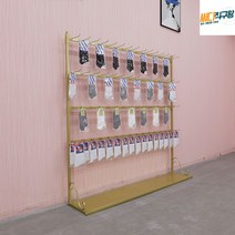 쥬얼리 진열대 간식 랙 쿠키 상품 스탠드 후크 빵 메탈랙 실버 과자 매장 양말, 나노골드 길이 120 높이 180 5단 60홀더