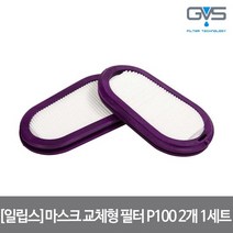 일립스 마스크 교체형 필터 P100 2개 1세트 SPR321, 없음, 상세설명 참조