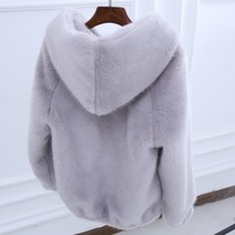 도톰 루즈핏 숏 에코퍼 뽀글이 버튼 겨울 후드 페이크퍼 자켓 빅사이즈 버클