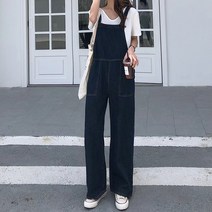 나루니 W01934 멜빵바지 바지 청바지 데님 오버올 여성 예쁜 멜빵
