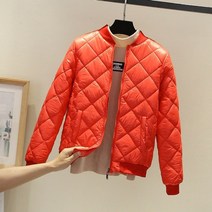단톤경량 크롭 아미 패딩 여성용 라이트 다운 패딩 재킷 짧은 슬림 패딩 코트 야구 재킷