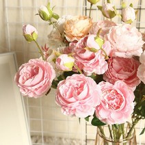 장미조화 꽃다발 인테리어 조화 도매, 09_레드