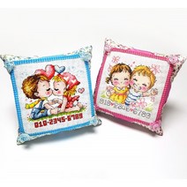 더스티치 십자수패키지 주차쿠션 DIY만들기세트 실포함, 로즈포인트주차-핑크