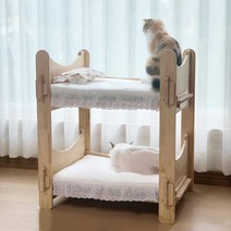 파파냥 고양이 스크래쳐 원목 2층 침대 기본형, 기본형+슬라이드보드