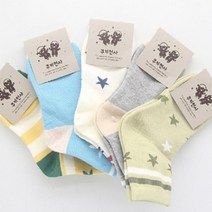 오너클랜 아동용 별문양 중목양말 5-6세용 랜덤 5켤레[WC60A72]