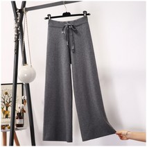 [모노위크] [당일배송] 부들부들 캐주얼 편한 3컬러 여성 와이드 일자 니트 밴딩 팬츠