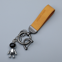 호연상사 iSeriseKeyring 아이디어 가죽 자동차 키링 키홀더, 캐릭터형 옐로우