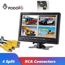 후석모니터 자동차 캠핑카TV 모니터 리어 차량용 포도포 9인치 lcd split screen quad cctv 보안 감시 car headrest rear view monitor, 없음