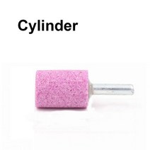 생크 6mm 레드 커런덤 연마 휠 연삭 헤드 도구 장착 스톤 포인트 전기 액세서리, 01 Cylinder_03 5Pcs_03 25mm