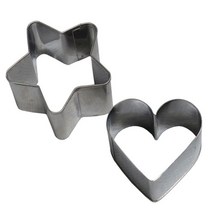 일본 스텐 쿠키틀 2P세트 모양틀 과자틀 베이킹틀, 2P, (별+하트)