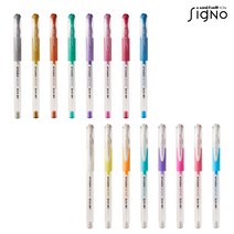 유니볼 시그노 단색 볼펜 UM-151 0.7mm, 상세설명 참조, 메탈릭 핑크
