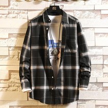 긴팔 이너셔츠 체크남방 남자 소매 슬림 의류 청년 이너티셔츠 와이셔츠 트렌드 멋진 봄계절 558874601