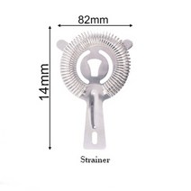 칵테일 머들러 스틱 롱티스푼 골드 스텐 유리 바텐더 도구 셰이커 세트 보스턴 셰이커 키트 바 모히또 제조, 은색 여과기