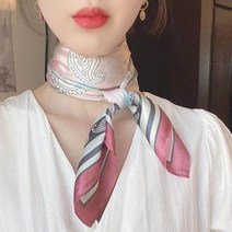 YAPOGI 작은 사각형 장식 스카프 목 스카프 자외선 차단제 거즈