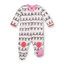 Lamaze Organic Baby 슬립 앤 플레이 발 부분 잠옷 팩 [미국 직배송], 9 Months, White/Pink