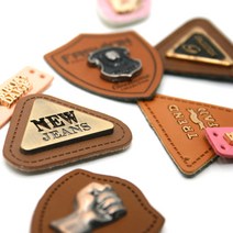 가죽와펜 가죽라벨(리얼가죽) 2개 1쌍, 십오번