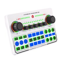 X50 6 Modes RGB LED Wireless Bluetooth compatible External DJ Mixer Sound Card Noise Reduction for Li, 단일옵션