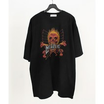 레어코드 METALLICA 메탈리카 REBEL 스컬 나염 락시크 오버핏 반팔티셔츠