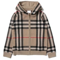 [버버리] 22FW 키즈 여성 빈티지 체크 니트 후드집업 8051752