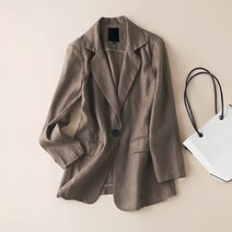 여성 린넨 자켓 봄 가을 무지 긴팔 여자 봄자켓 캐주얼 상의 2022 linen jacket women JX0252