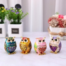 골드디자인 행운의상징 큐빅부엉이보석함 Q400 4P SET 인테리어장식소품